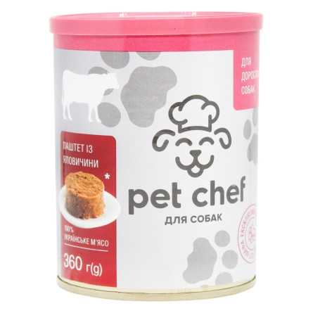 Корм Pet Chef Паштет из говядины для собак 360г