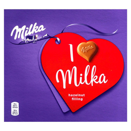 Цукерки Milka з молочного шоколаду з горіховою начинкою 110г slide 1