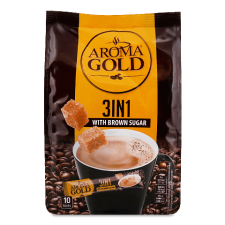 Напій кавовий Aroma Gold 3в1 з коричневим цукром mini slide 1