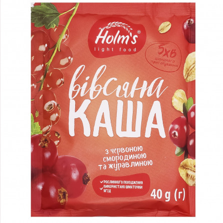 Каша овсяная Holm's с красной смородиной и клюквой 40г