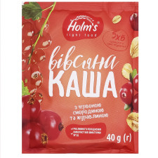 Каша вівсяна Holm's з червоною смородиною та журавлиною 40г mini slide 1