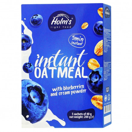 Каша вівсяна Holm's з чорницею та вершками 200г