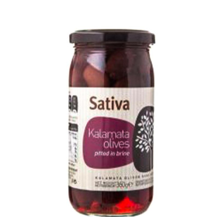 Оливки бурые с косточкой Каламата, Sativa, 370г