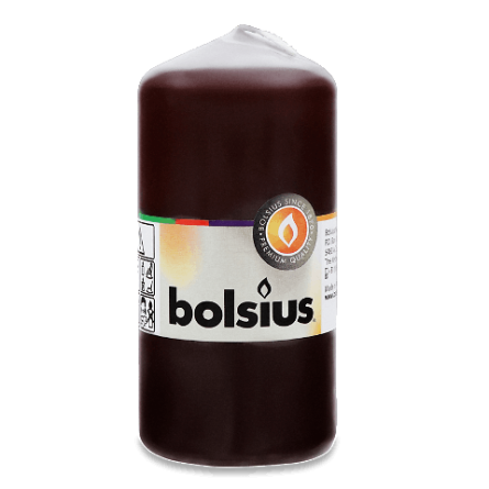 Свічка Bolsius циліндрична темно-бордова 120/60 мм