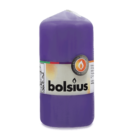 Свічка Bolsius циліндрична ультрафіолетова 120/60 мм