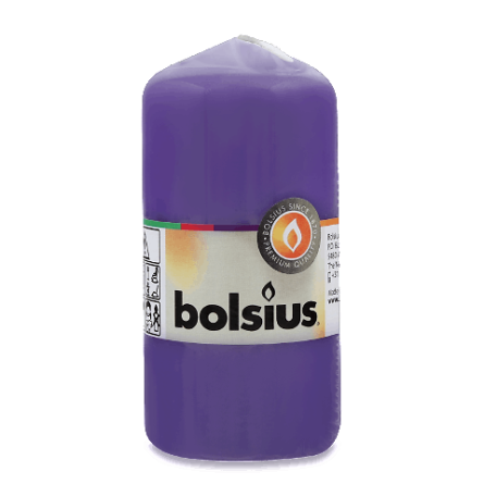Свічка Bolsius циліндрична ультрафіолетова 120/60 мм slide 1