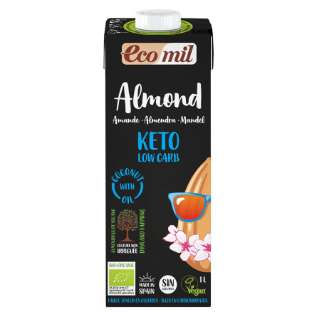 Молоко мигдальне Eco Mil Кето Біо 1л