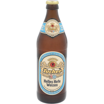 Пиво Тухер світле нефільтроване пастеризоване скляна пляшка 5.2%об. 500мл Німеччина
