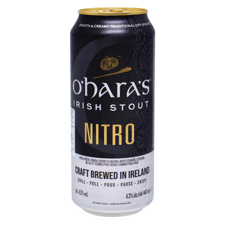 Пиво O'Hara's Nitro темное нефильтрованное 4,3% 0,44л