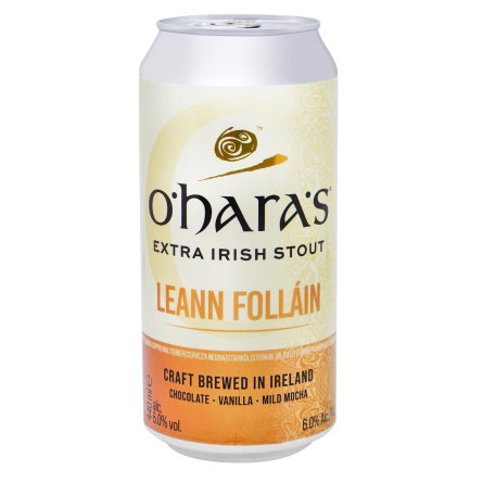 Пиво O'Hara's Leann Follain Extra Stout темне 6% 0,44л