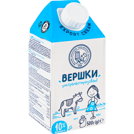 Вершки Одеський консервний завод дитячого харчування ультрапастеризовані 10% 500 г
