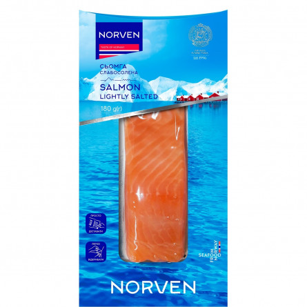 Сьомга Norven слабосолена філе-шматок 180г