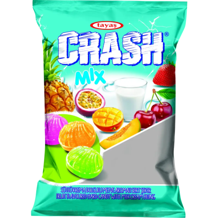 Карамель Tayas Crash Mix с фруктовым ароматом и молочной начинкой 90 г slide 1