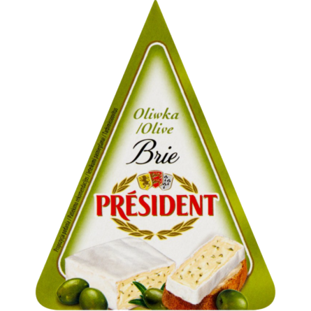Сир President Brie з зеленими оливками 62% 125 г slide 1