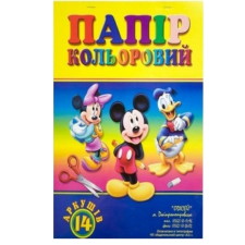 Папір кольоровий Disney А4 14 аркушів 14 кольорів mini slide 1