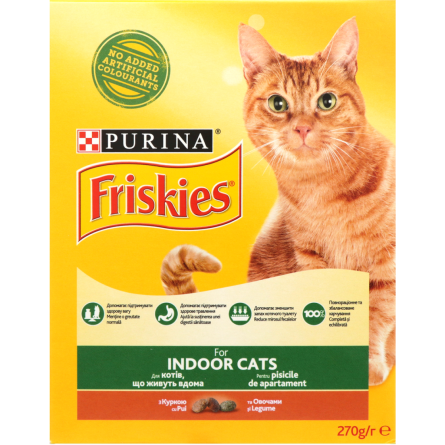 Корм для котов Friskies Indoor Cat сухой с курицей и овощами 270 г