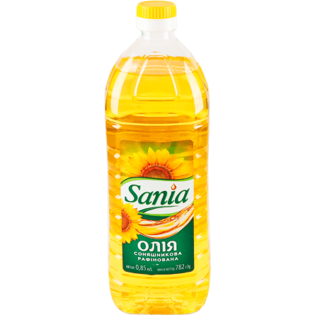 Олія соняшникова Sania рафінована дезодорована 850г