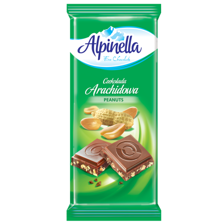 Шоколад Alpinella молочний з арахісом 90 г slide 1