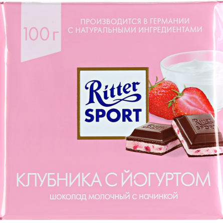 Шоколад Ritter Sport молочний полуниця з йогуртом 100 г slide 1