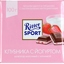 Шоколад Ritter Sport молочный клубника с йогуртом 100 г mini slide 1