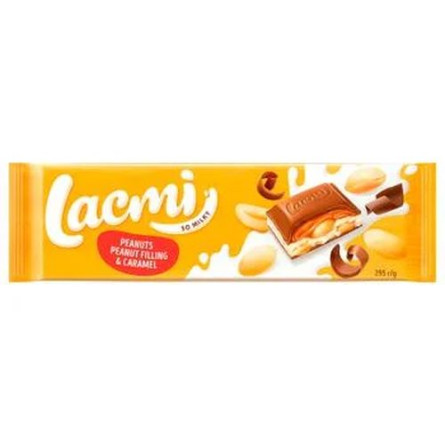Шоколад Roshen Lacmi молочный с арахисом и карамельно-арахисовой начинкой 295 г slide 1