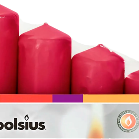 Набір свічок Bolsius стовпчики бордо 4 шт