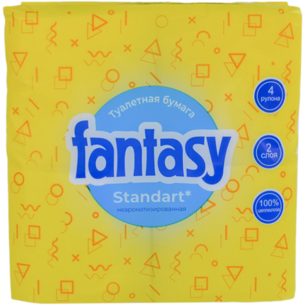 Папір туалетний Fantasy Standart 2-х шаровий білий 4 шт