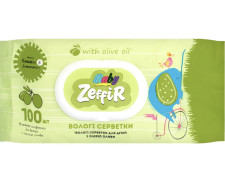 Салфетки влажные Zeffir детские с маслом оливы 100 шт. mini slide 1