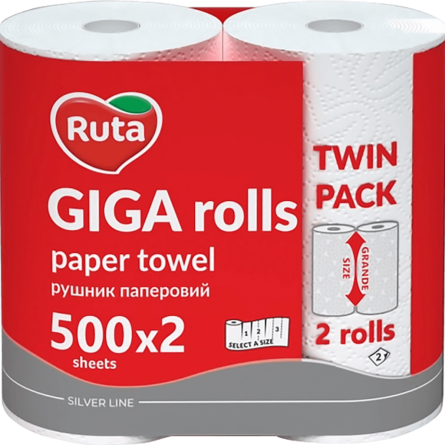 Рушник паперовий Ruta Giga rolls 2-х шаровий 2 шт