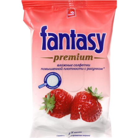 Салфетки влажные Fantasy Premium с ароматом клубники 15 шт.