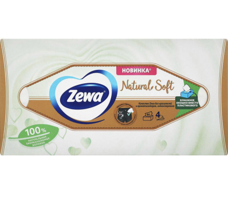 Серветки Zewa Natural Soft паперові косметичні 80 шт