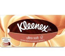 Хусточки паперові Kleenex Ultra Soft 20 х 20 см 3-х шарові 56 шт mini slide 1