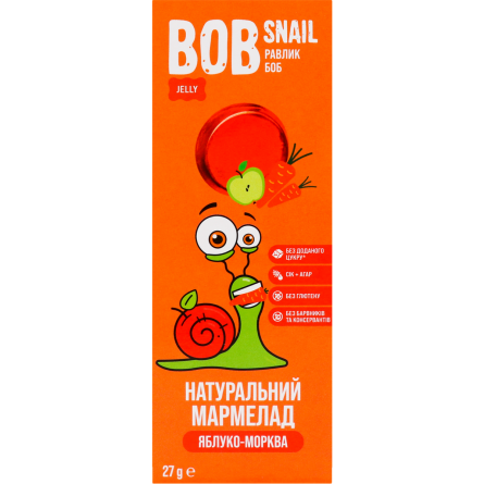 Мармелад Bob Snail натурального Яблучно-морквяного 27 г slide 1