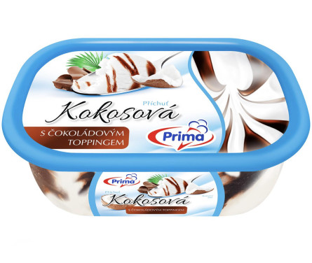 Мороженое Prima с кокосом и шоколадным топингом 0,9 л