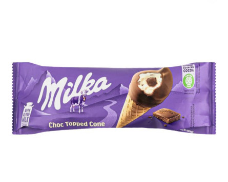 Морозиво Milka ванільне зі шматочками шоколаду та шоколадною глазур'ю 69г slide 1