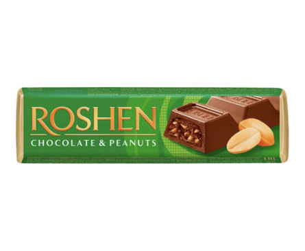 Батончик Roshen шоколадний з арахісовою начинкою 38 г