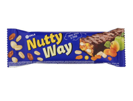 Батончик-мюсли Vale Nutty Way с орехами и фруктами глазированный 40 г