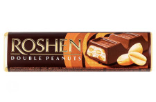 Батончик Roshen Double peanuts молочно-шоколадний з подрібненим арахісом та арахісовим кремом 39г mini slide 1