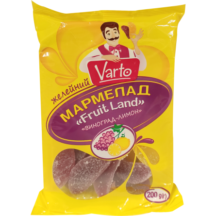 Мармелад Varto Fruit Land виноград-лимон 200г