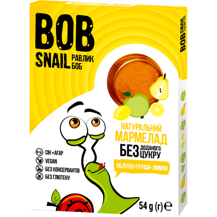 Мармелада Bob Snail Яблуко-груша-лимон 27 г