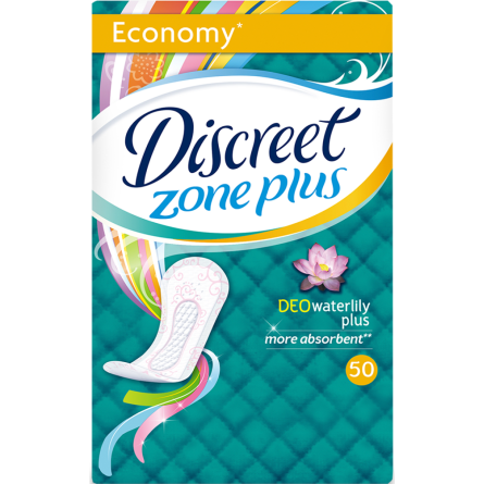 Прокладки ежедневные Discreet Zone Plus Deo Waterlily Plus 50 шт.