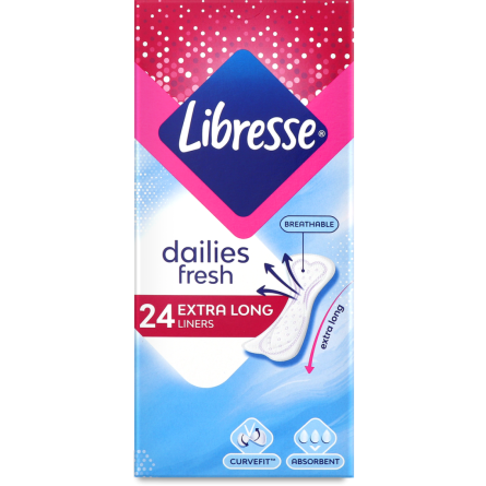 Прокладки ежедневные Libresse Dailies Fresh Extra Long 24 шт.