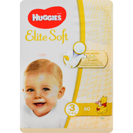 Підгузки Huggies Elite Soft розмір 3 (5-9 кг) 80 шт. slide 1