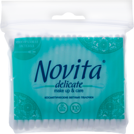 Палочки ватные Novita Delicate косметические 100 шт.