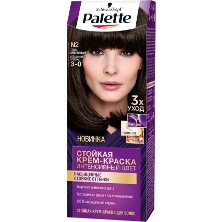 Крем-краска для волос Palette 3-0 (N2) темно-каштановый