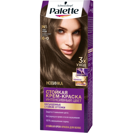 Крем-краска для волос Palette 6-0 (N5) темно-русые