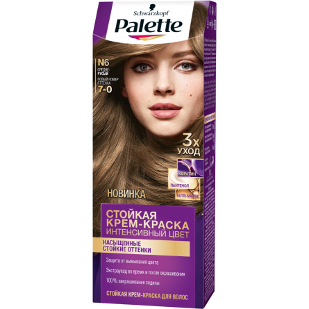 Крем-краска для волос Palette 7-0 (N6) средне-русый