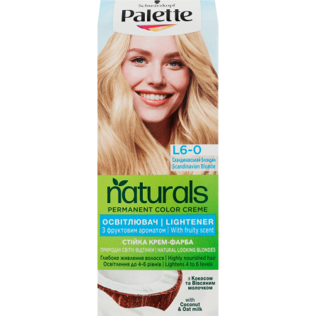 Крем-краска для волос Palette Naturals Скандинавский блондин №L6-0 осветлитель slide 1