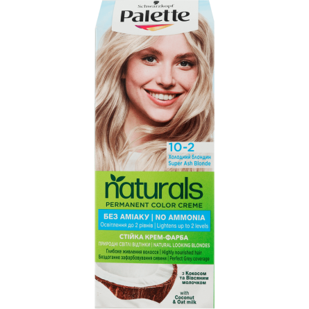 Крем-фарба для волосся Palette Naturals Фітолінія холодний блондин №10-2 (219) slide 1