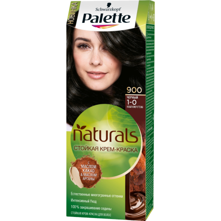 Крем-фарба для волосся Palette Naturals Фітолінія 1-0 (900) чорний slide 1